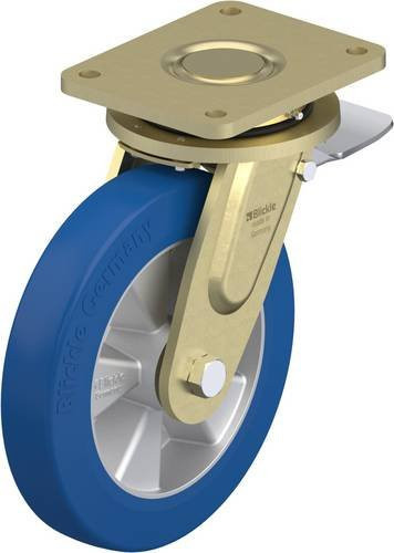 Blickle Lenkrolle LS-ALBS 250K-ST mit Feststeller in Blau und Silber, Rad-Durchmesser: 25 cm, Tragfähigkeit: 850 kg - Bild 1