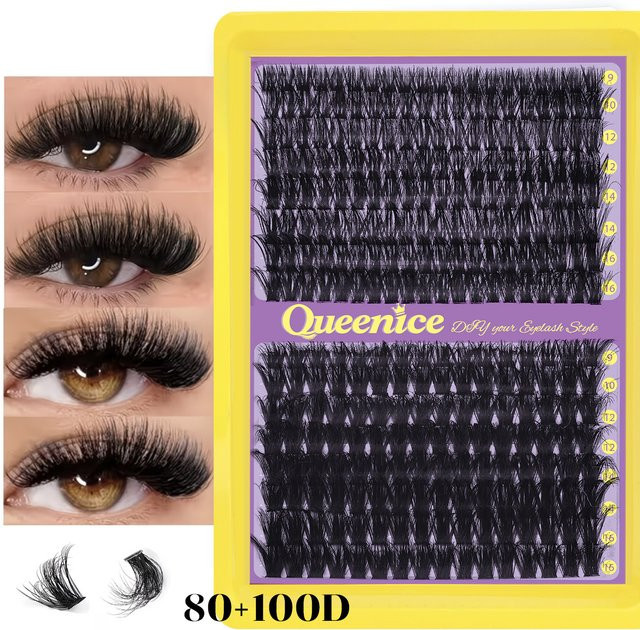 QUEENICE Wimpernbüschel Set, Black, Unisex - Bild 1