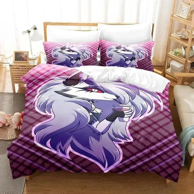 Loona Boss 3D Anime Bettwäsche Set für Erwachsene und Kinder, 3-teilig, B/H: 180 x 220 cm - Bild 1
