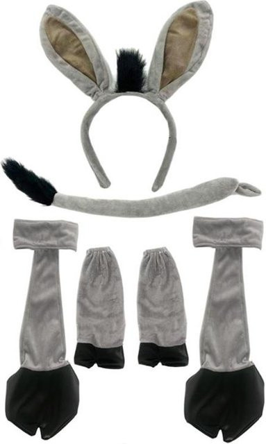 Maus Esel Schwein Schaf Kostüm Set, Tier Kostümset Zubehör, Grau - Bild 1
