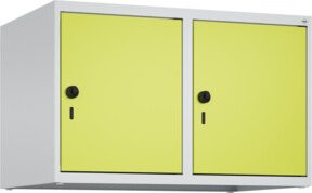 C+P Aufsatzschrank 7035/0024 mit 2 Abteilen und Sicherheits-Drehriegel, B/H/T: 50 x 80 x 50 cm, Lichtgrau und Clowngrün - Bild 1