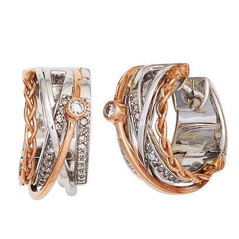 Colfem Creolen bicolor, 585 Gold, Diamanten, Unisex - Bild 1