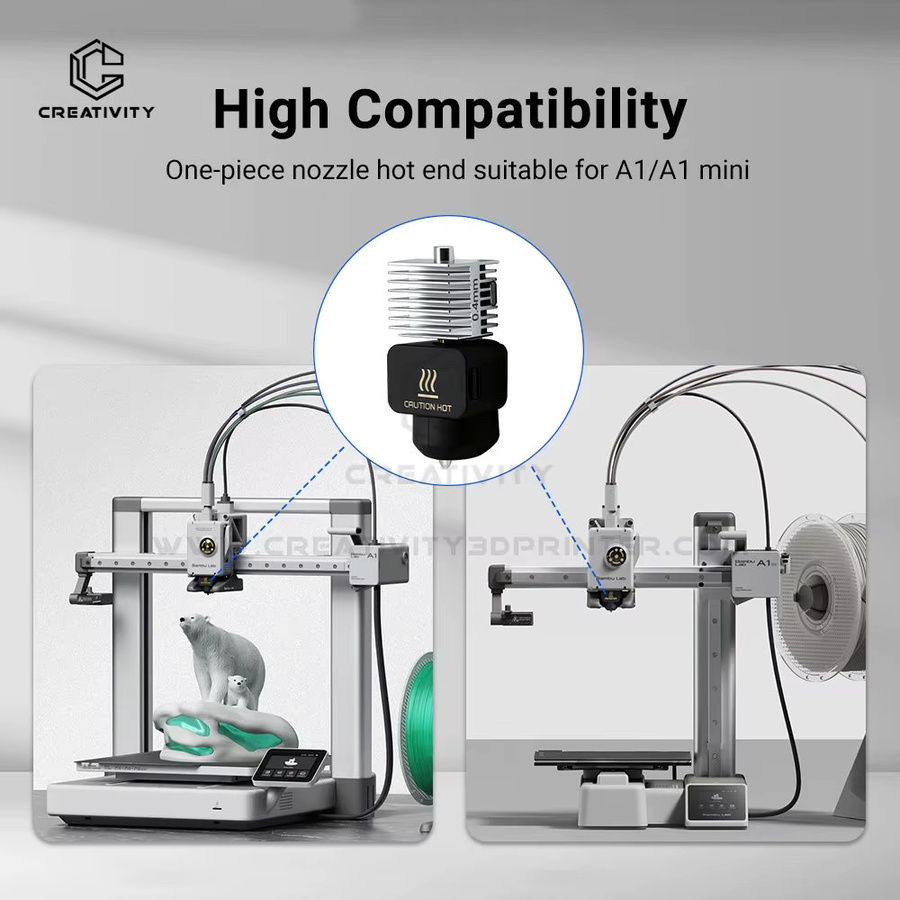 Bambu Hotend-Kit für A1 und A1 Mini mit einteiliger Edelstahldüse, verfügbare Düsenstärken: 0,2 mm, 0,4 mm, 0,6 mm, 0,8 mm - Bild 4