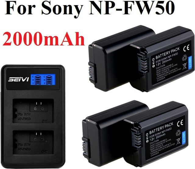 Sony Akkupack für NP-FW50 Ladegerät in Schwarz für Alpha a6500 a6300 a6000 a5000 a3000 NEX-3 a7R a7S NEX-7 Ersatzteile - Bild 1