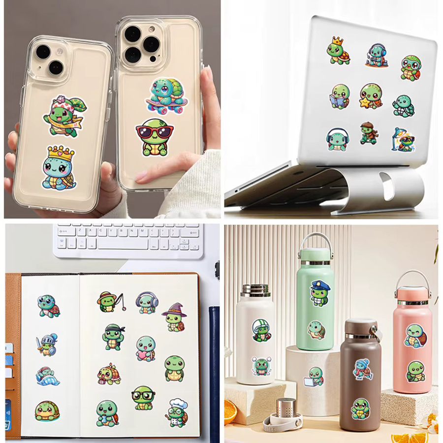 Ritnow Grüne Schildkröte Cartoon Aufkleber Wasserdichte Tier Graffiti Sticker für Laptop, Telefon und Gepäck - Bild 5