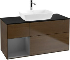 V&B Waschtischunterschrank Finion in Walnuss, Breite: 120 cm, Tiefe: 50,1 cm, lackiert - Bild 1