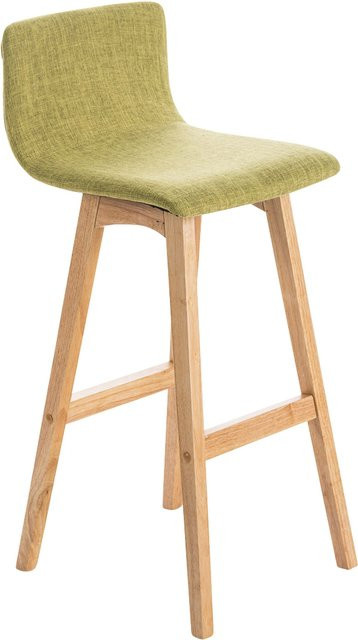 TPFLiving Barhocker Tauro mit Gestell in Natura und Stoffbezug in Grün, Höhe: 93 cm, Breite: 40 cm, Tiefe: 40 cm - Bild 1