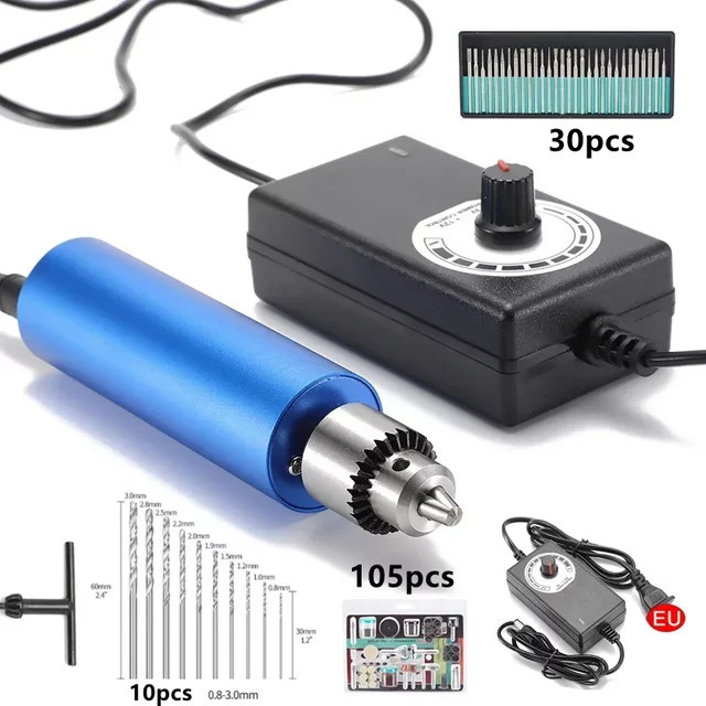 Elektrischer Mini-Handbohrmotor in Blau mit 13000 U/min, bürstenloser Motor mit variabler Geschwindigkeit für Schneiden, Polieren, Schleifen und Gravieren - Bild 1