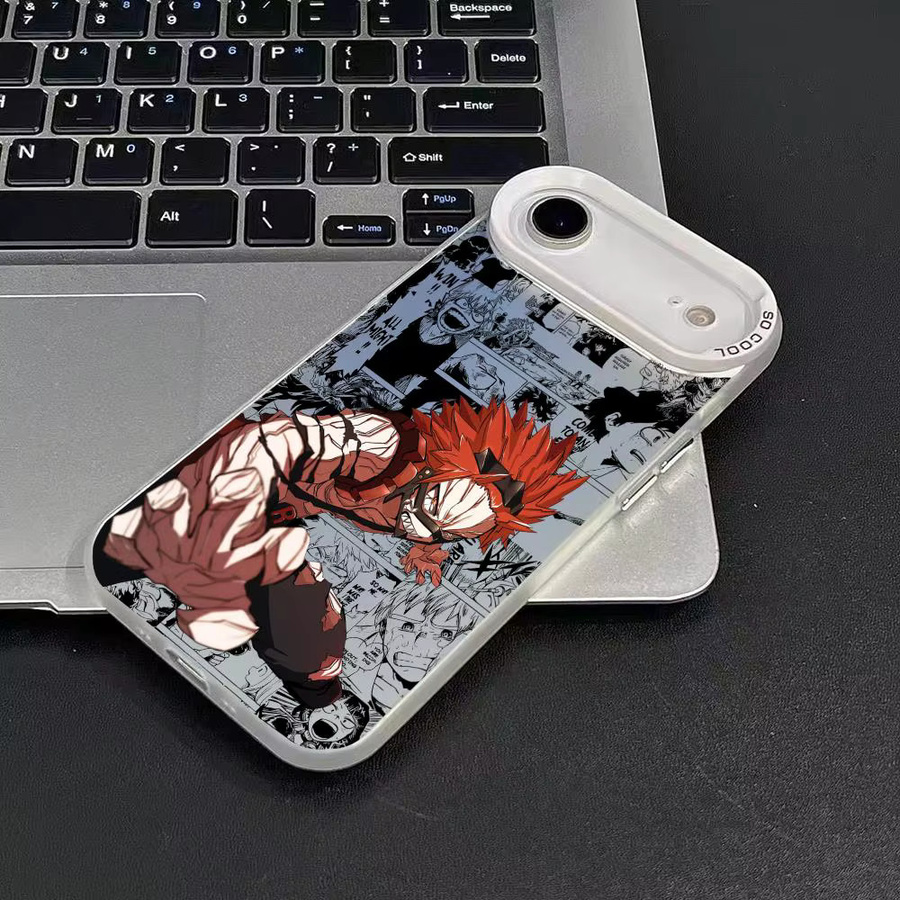 Anime Eijiro Kirishima Handyhülle für iPhone 17 16 15 14 13 12 11 Pro Max Air, mehrfarbig, mattes Laser Metallic Aurora Design - Bild 3