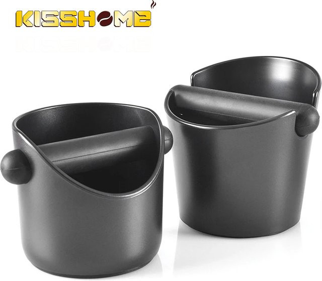 Kisshome Espresso Knock Box in Schwarz mit abnehmbarer Knock Bar und rutschfester Basis für Barista Zubehör - Bild 1