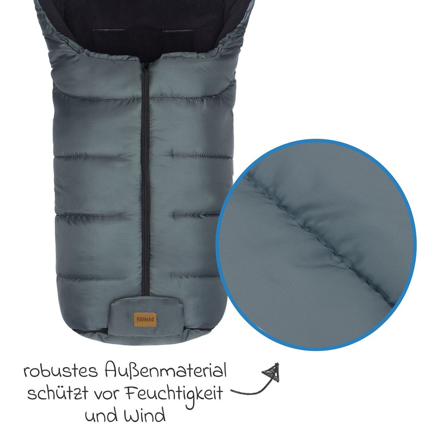 Fillikid Fleece-Fußsack Eco Big für Buggy, Sport- und Kinderwagen, Dunkelgrau - Bild 2