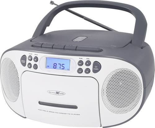 Reflexion RCR2260 Tragbarer CD-Player mit Radio und Kassettendeck in Weiß/Grau - Bild 2
