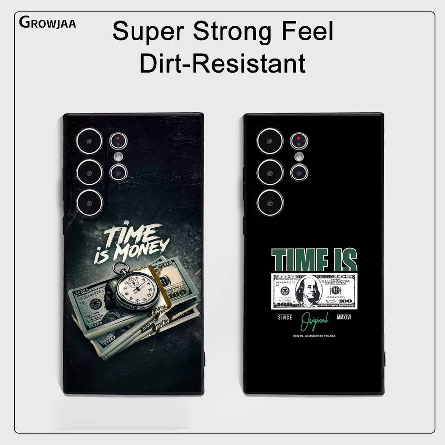 Funny Time is Money Handyhülle für Samsung Galaxy S25 S24 S23 S22 S21 S20 Ultra Plus Frosted Soft Cover - Bild 2