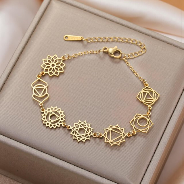 YULIN Armband, Edelstahl, Gold, Damen, 17-22cm - Bild 1