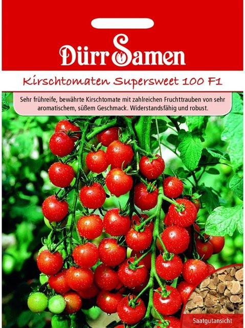 Dürr Kirsch-Tomaten Supersweet 100 F1 Saatgut - Bild 1
