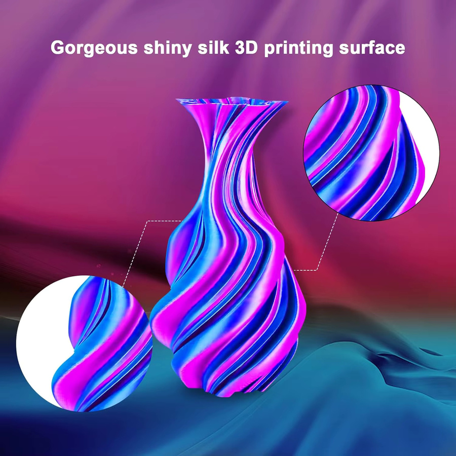 Filajoy3D Seiden-PLA 3D-Drucker-Filament Dual-Color Rosarot und Blau, 1,75 mm, 500 g - Bild 2