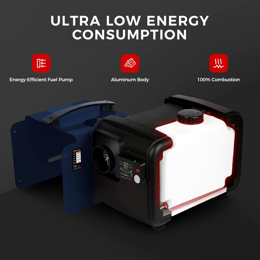 Sunster Tragbarer Diesel-Lufterhitzer 8KW mit Bluetooth-App-Steuerung für Wohnmobile, Autos und Campervans, 12V/24V/220V - Bild 5