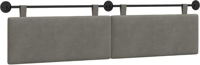 vidaXL Polsterpaneel aus Cordstoff in Hellgrau, B/H/T: 210 x 55 x 5 cm - Bild 1