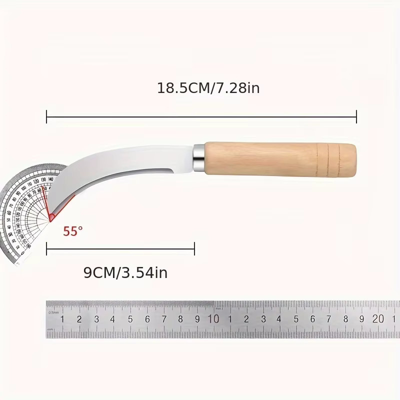 PLYS Scimitar Obstmesser aus Edelstahl in Silber mit Holzgriff zum Schälen und Schneiden von Obst und Zuckerrohr - Bild 6