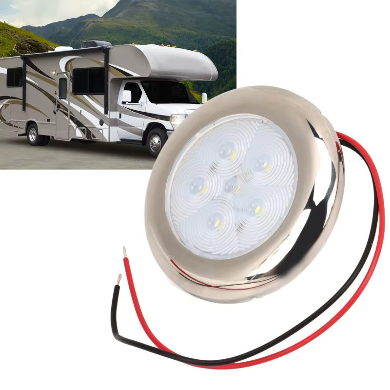 DOACT LED-Deckenleuchte IP65 Wasserdicht für Boot, Wohnmobil und Van, Warmweiß, Weiß/Silber, 12V - Bild 2