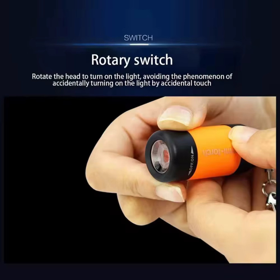 Wiederaufladbare Mini LED Taschenlampe als Schlüsselanhänger mit USB-Ladefunktion, wasserdicht, Schwarz/Grün - Bild 3