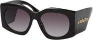 Burberry BE 4388U Sonnenbrille, Rund, Vollrand, Kunststoff, Damen, Schwarz, Grau - Bild 1