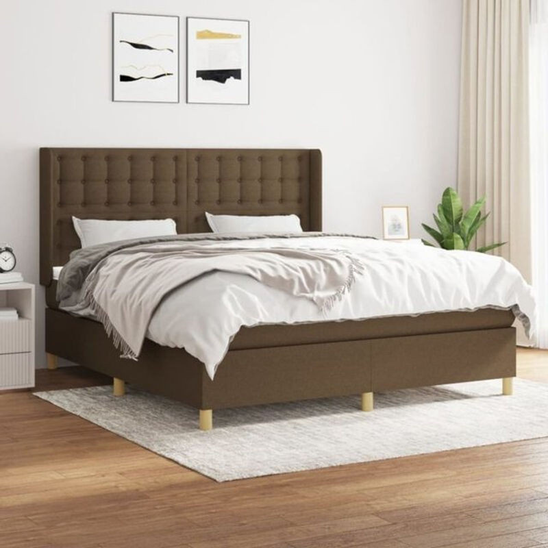 Vidaxl Boxspringbett mit Matratze aus Stoff in Braun, B/T: 180 x 200 cm - Bild 1