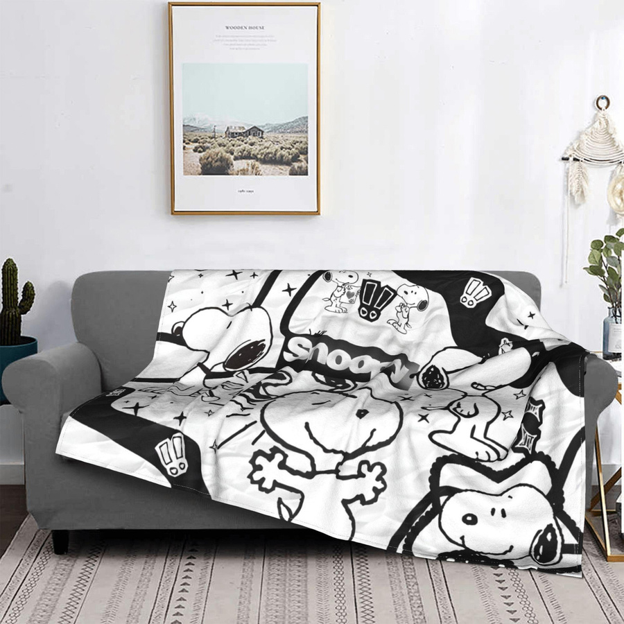 Snoopy Flauschige Überwurfdecke aus Polyester für Sofa und Bett, B/B: 150 x 200 cm - Bild 4