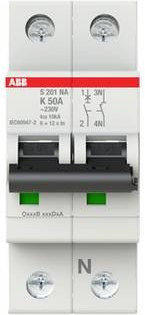 ABB S201-K50NA Leitungsschutzschalter 50A 230V Grau 2CDS251103R0577 - Bild 1