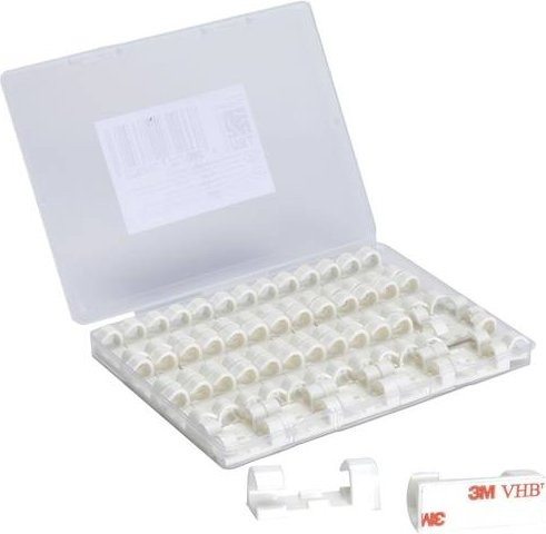 TRU COMPONENTS Kabelhalter selbstklebend Weiß 50 Stück für Bündel-Durchmesser 5 bis 9 mm - Bild 1