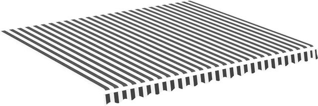 DELUKE Markisenbespannung aus Polyester mit Volant, Wasserabweisend und Reißfest, Farbe: Anthrazit-Weiß, B/T: 400 x 350 cm - Bild 1