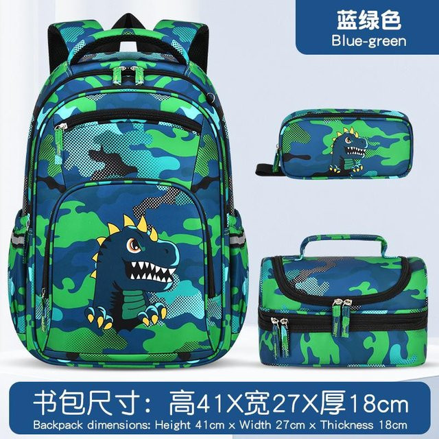 SOATIM 3-teiliges Schulrucksack-Set für Jungen in Blau mit großem Fassungsvermögen und Rückenschutz inklusive Federmäppchen - Bild 1