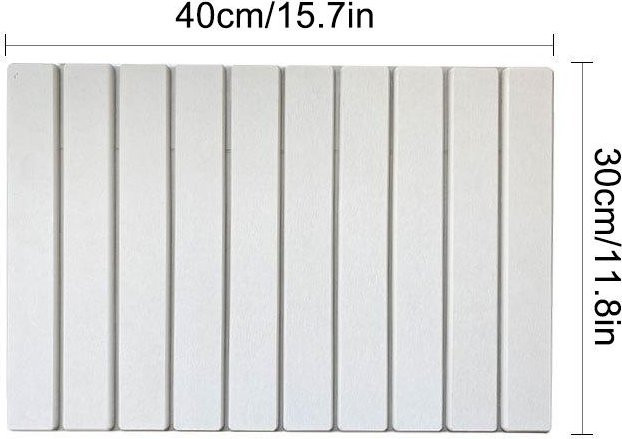 Super absorbierende Stein Abtropfmatte aus Kieselgur von Golden Childhood, faltbare Geschirrmatte für die Küchenarbeitsplatte, B/T: 40 x 30 cm, weiß - Bild 1