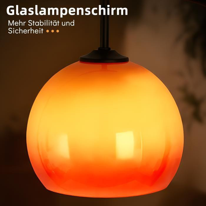 NETTLIFE Stehleuchte in Schwarz mit verstellbarem Bogenarm, Glaslampenschirm und Fußschalter, Fassung E27 - Bild 3