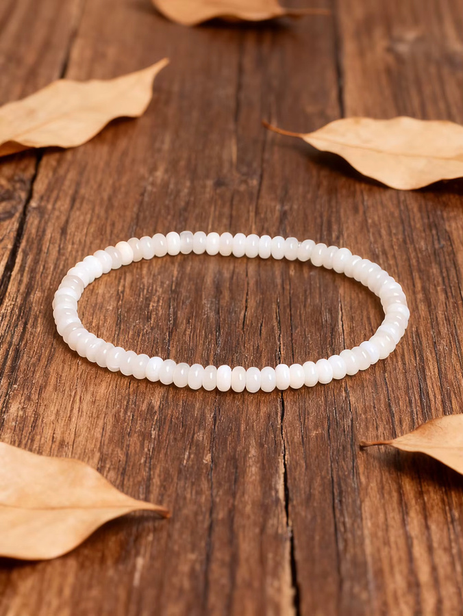 EmbraceNature Perlenarmband, Weiße Jade, Unisex - Bild 2