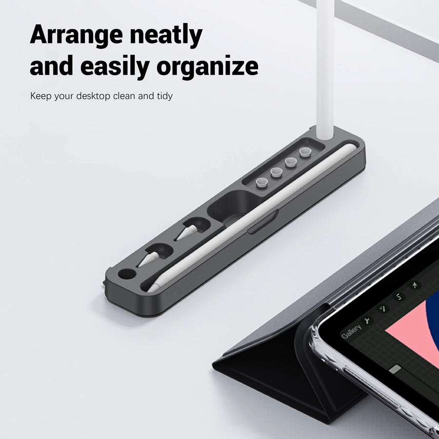 GITFOS Magnetische Absorptions-Stiftbox für Apple Pencil Pro, 2. und 3. Generation sowie Huawei und Xiaomi Stylus Pen, Schutzhülle für iPad Zubehör, Schwarz - Bild 3