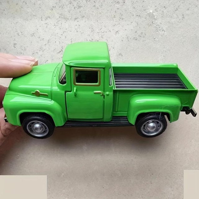 LCAuto parts Vintage-Oldtimermodell Retro-Pickup-Truck, Metall, Rosa / Pink, Rot, Grün - Bild 1