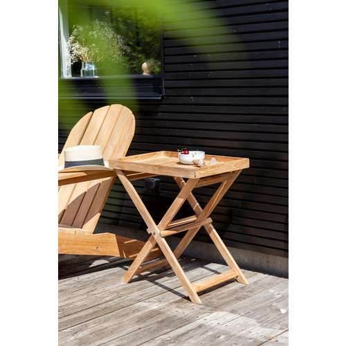 Cinas Beistelltisch aus Teakholz in Braun, Rechteckig, B/T/H: 60 x 40 x 65 cm - Bild 4