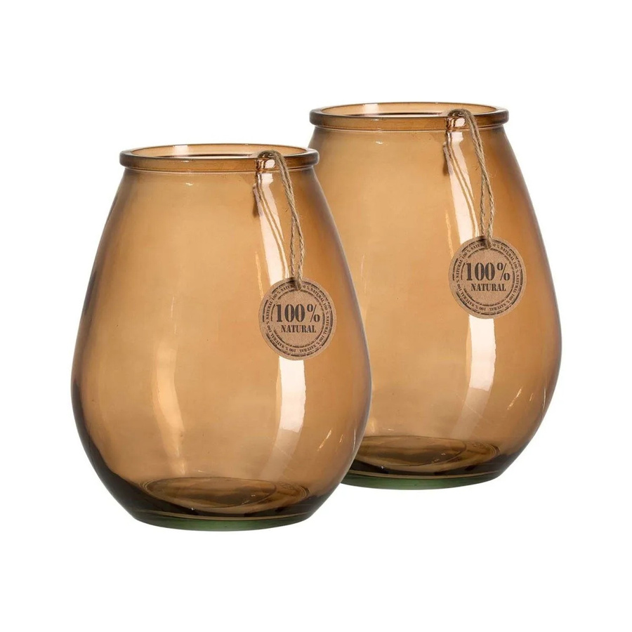 Ritzenhoff & Breker Marokko Windlicht 2er Set in Braun im Boho-Stil aus Glas, Höhe: 23,5 cm - Bild 2