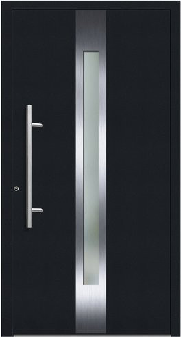 KNOCK Flügelüberdeckende Kunststoff-Haustür Terra mit Glaseinsatz, Anthrazit-Grau, B: 110 cm, H: 210 cm - Bild 1