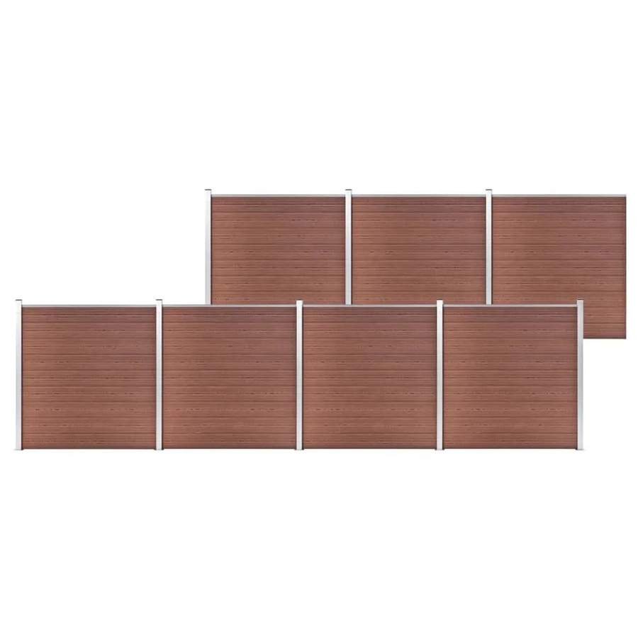 vidaXL Gartenzaun aus WPC und Aluminium in Braun, B/H: 1218 x 186 cm - Bild 2