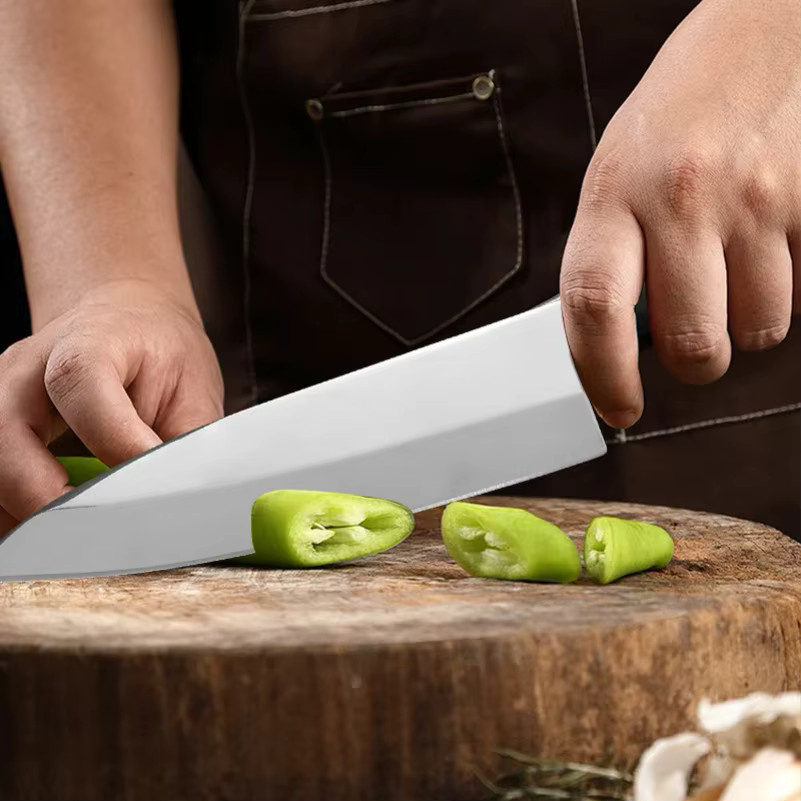 GuanQi Sashimi-Messer mit Holzgriff und silberner Klinge zum Schneiden von Fisch, Fleisch und Obst - Bild 4