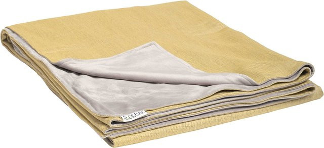 Stern Decke in Gelb und Hellgrau, B/T: 158 x 200 cm, 100% Polyacryl und 100% Polyester - Bild 1
