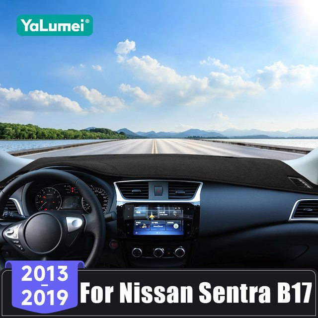YaLumei Dashboard Abdeckung für Nissan Sentra B17 Sylphy 2013-2019, Anti-UV Schutzmatte in Schwarz - Bild 1