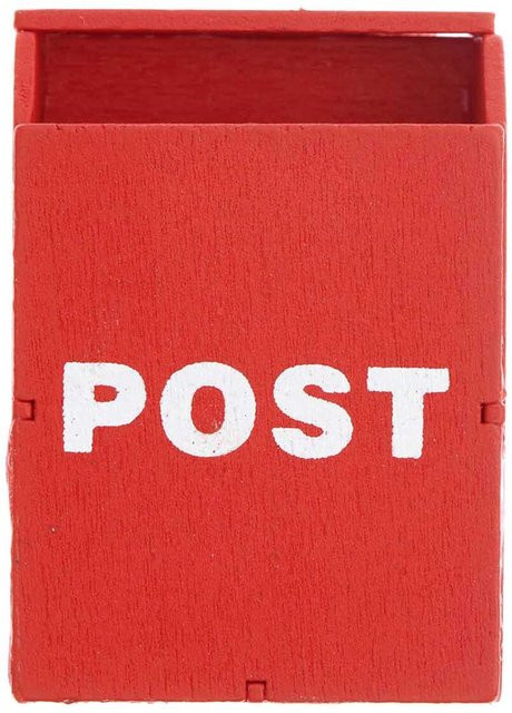 Rico Design Miniatur Briefkasten Wichteltür aus Holz Rot - Bild 1