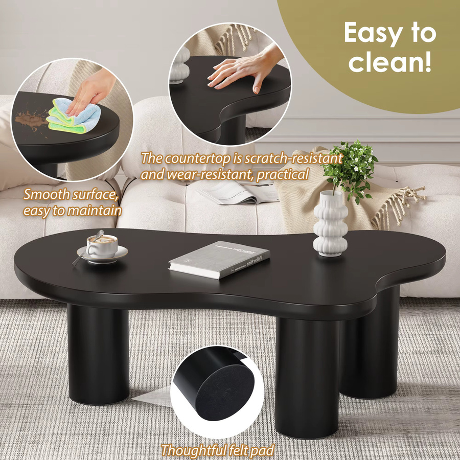 Svintora Wolken-Couchtisch in Schwarz mit Hochglanz-Lackierung und unregelmäßiger Form für dein Wohnzimmer - Bild 3