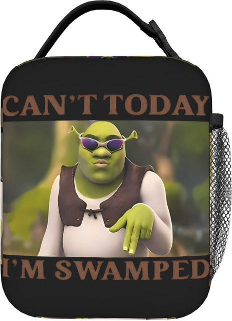 Fancy Style Studio Isolierte Lunchtasche Shreks Kann Heute Nicht Ich Bin Überlastet, Auslaufsichere Thermotasche in Mehrfarbig - Bild 1