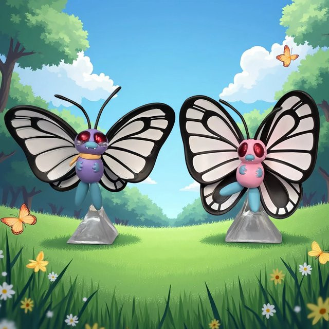 Bandai Pokémon Pikachu Schmetterling Modell, 2-teiliges Set, 9cm - Bild 1