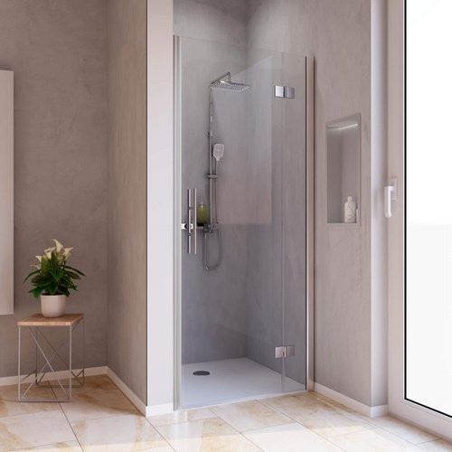 WELLWATER Drehtür Aventis aus Glas und Aluminium, transparent, B: 90 cm, H: 200 cm - Bild 1