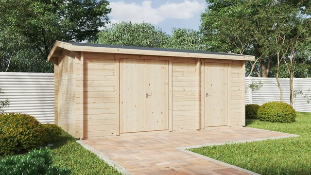 Geräteschuppen Typ B aus Holz für deinen Garten B/T: 5 x 3 m - Bild 1
